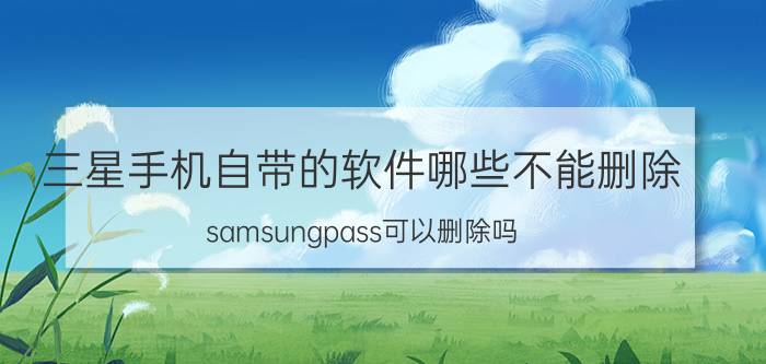 三星手机自带的软件哪些不能删除 samsungpass可以删除吗？